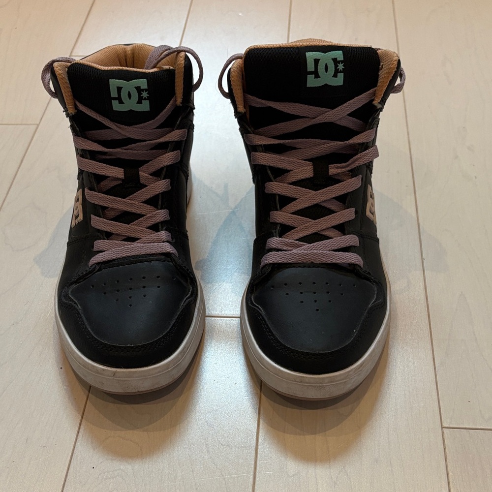 DC Black and Purple High-Top Sneakers
